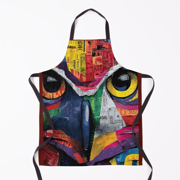 Item preview, Paper Collage Owl - Bright and Playful Wildlife Portrait for Modern Spaces designed and sold by OlfactoART Studio.