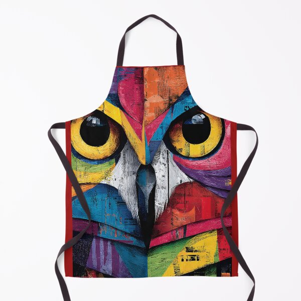 Item preview, Abstract Geometric Owl Face - Vibrant Close-Up Wildlife Artwork with Bold Colors designed and sold by OlfactoART Studio.