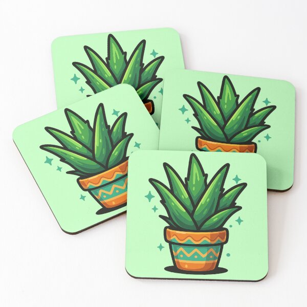 Item preview, Potted Aloe Vera Plant – Kawaii Decorative Design designed and sold by Ahau Designs.