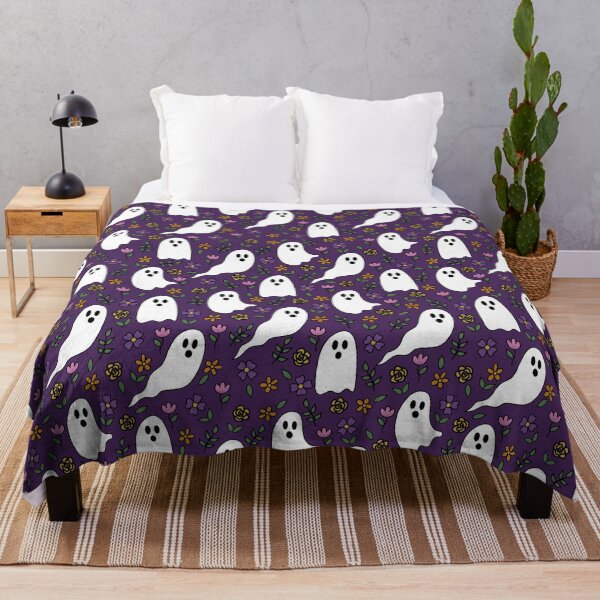 Item preview, Ditsy purple floral ghosts designed and sold by SketchNScribbleShop.