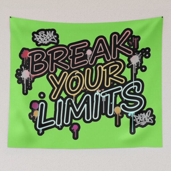 Item preview, Break Your Limits: Neon Typography and Graffiti with a Motivational Message for Personal Improvement designed and sold by Karina Creative Studio.