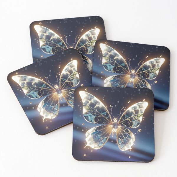Item preview, Ethereal Luminescence - Ethereal Butterfly Art, Luminous Crystalline Wings, Cosmic Patterns, Light and Shadow, Celestial Glow, Mystical Wall Decor, Dreamy Atmosphere designed and sold by LoomylooDesigns.