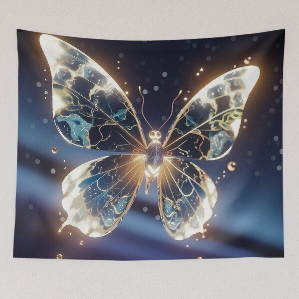 Item preview, Ethereal Luminescence - Ethereal Butterfly Art, Luminous Crystalline Wings, Cosmic Patterns, Light and Shadow, Celestial Glow, Mystical Wall Decor, Dreamy Atmosphere designed and sold by LoomylooDesigns.