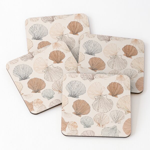 Item preview, Seashell Line Art Coastal Pattern designed and sold by Kybruno's Creations.