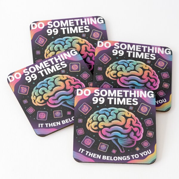 Item preview, Do Something 99 Times - Futuristic Brain Art, Neon Digital Mind, Social Media Icons, Persistence Motivation Poster, Cosmic Gradient, Tech Inspired Decor designed and sold by LoomylooDesigns.