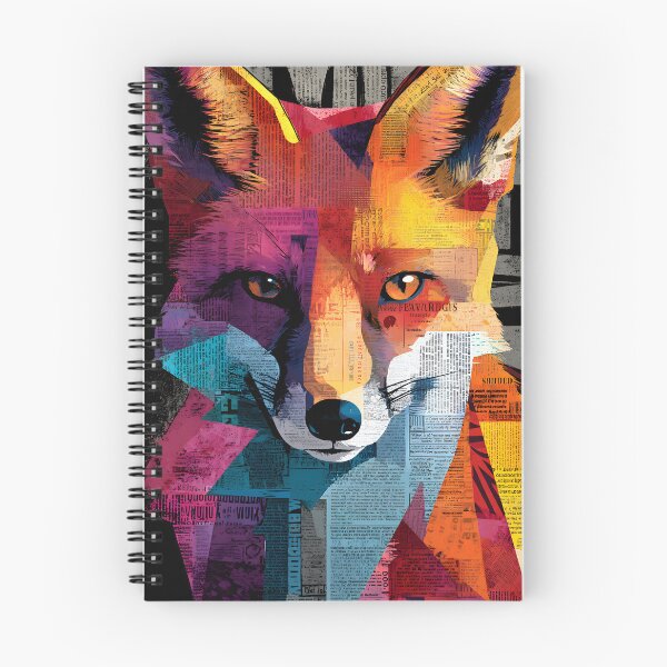 Item preview, Alert Fox Strike - Geometric Wildlife Portrait with Bold Colors and Newspaper Collage designed and sold by OlfactoART Studio.