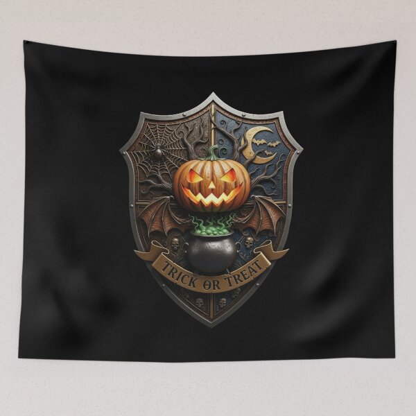Item preview, Trick or treat Gothic Halloween Shield designed and sold by Kala Design.