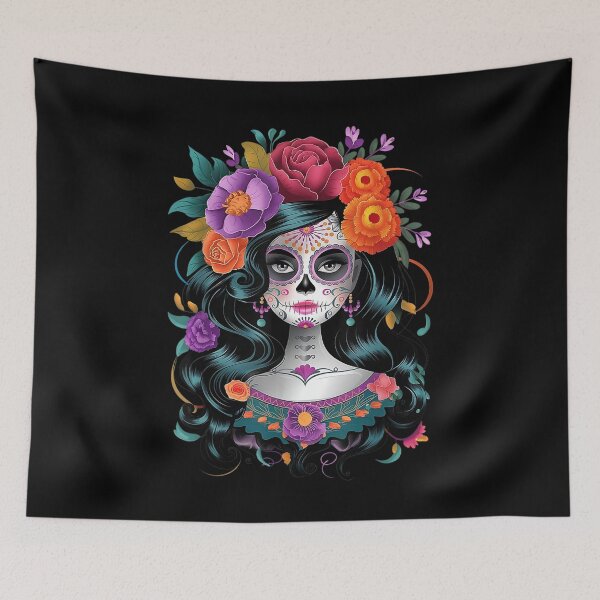 Item preview, Dia De Los Muertos Sugar Skull La Catrina designed and sold by BASKF.