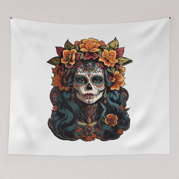 Item preview, Dia De Los Muertos Sugar Skull La Catrina designed and sold by BASKF.