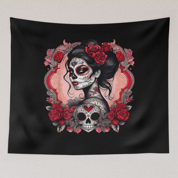 Item preview, Dia De Los Muertos Sugar Skull La Catrina designed and sold by BASKF.