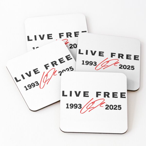 Item preview, Live Free Charlie Kirk 1993-2025 Red Signature Tribute designed and sold by JeyVel.
