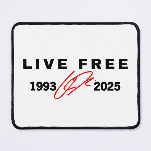 Item preview, Live Free Charlie Kirk 1993-2025 Red Signature Tribute designed and sold by JeyVel.