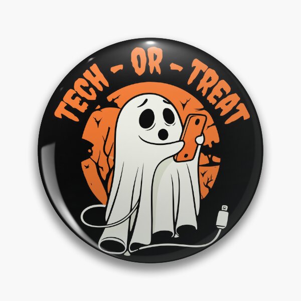 Item preview, Tech or Treat Cute Ghost Funny Halloween Tech Pun for Geeks & Gamers designed and sold by Project X Design.