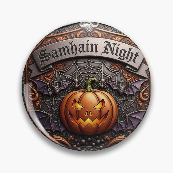Item preview, Samhain Night Gothic Halloween Shield - Jack-o'-Lantern & Witch Art designed and sold by Kala Design.