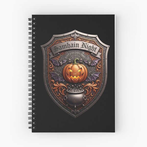 Item preview, Samhain Night Gothic Halloween Shield - Jack-o'-Lantern & Witch Art designed and sold by Kala Design.
