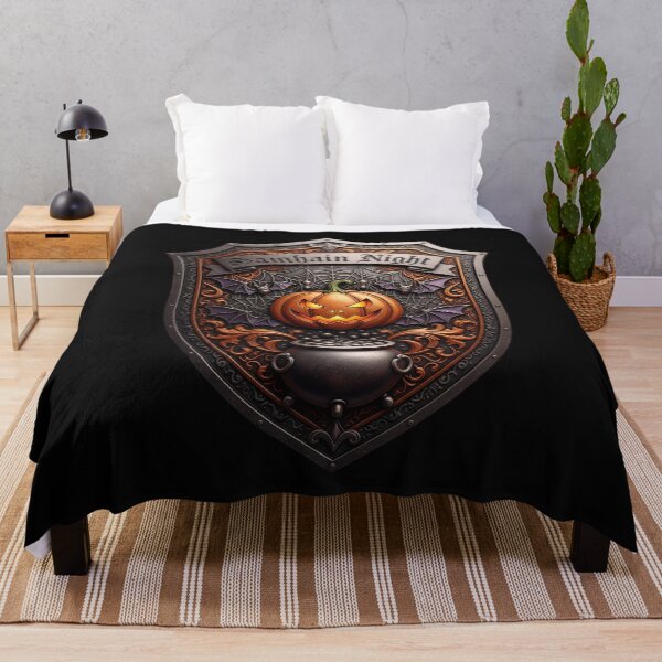 Item preview, Samhain Night Gothic Halloween Shield - Jack-o'-Lantern & Witch Art designed and sold by Kala Design.