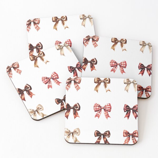 Item preview, Rustic Autumn & Holiday Bow Clipart – Vintage Red Gingham and Satin Bows – Digital Watercolor Art by Anne Brooke Art designed and sold by Anne Brooke Art.