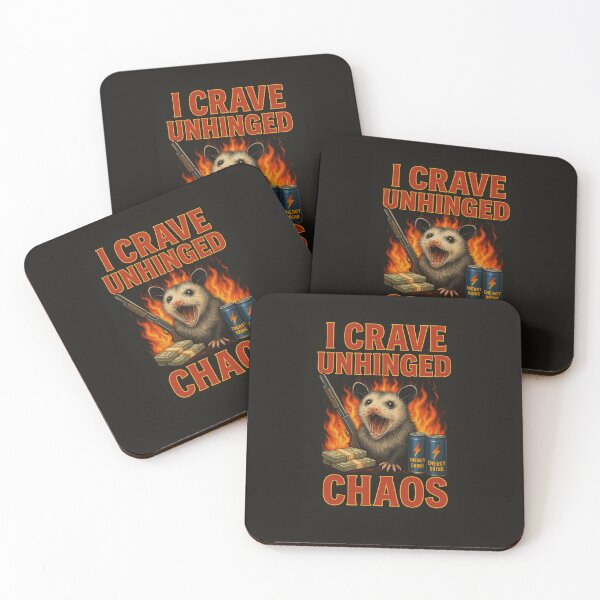 Item preview, I Crave Unhinged Chaos – Possum Meme Gas Station Tee Sticker designed and sold by artfortheartist.