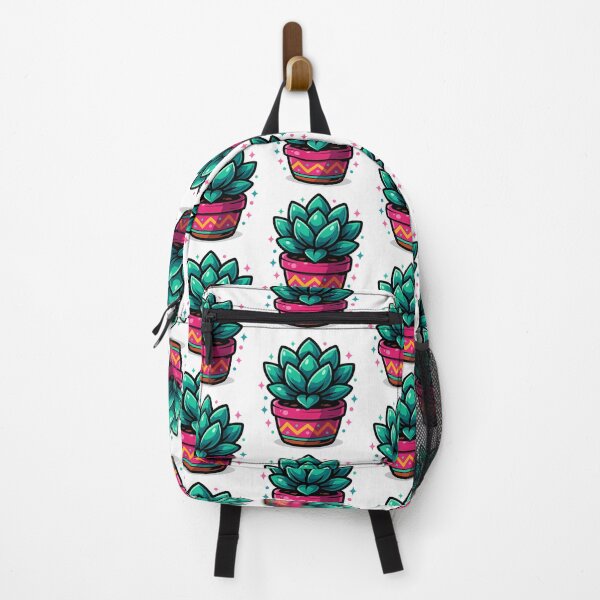 Item preview, Colorful Succulent in Decorated Pot – Kawaii Plant Design designed and sold by Ahau Designs.