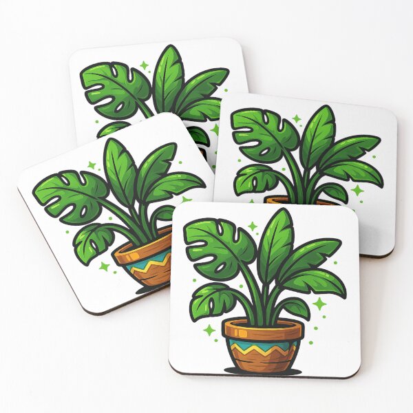 Item preview, Monstera Plant in Decorated Pot – Indoor Plant Design designed and sold by Ahau Designs.