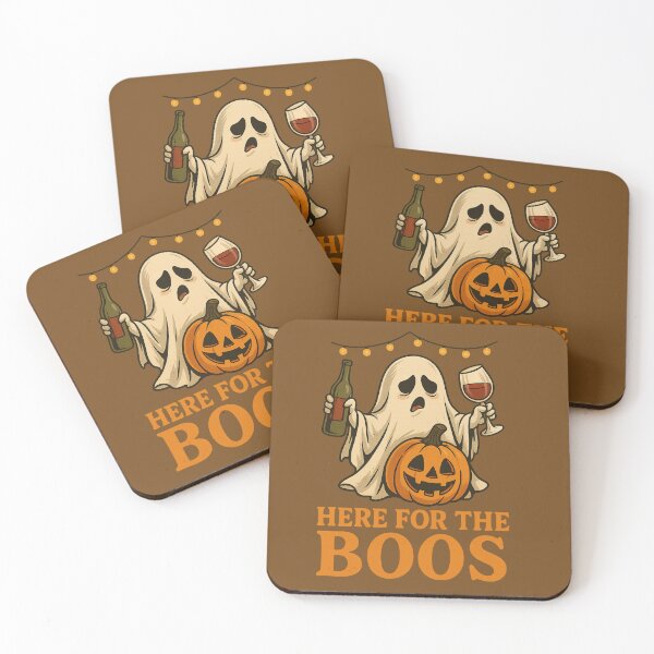 Item preview, Here for the Boos Funny Halloween Ghost Drinking Wine Design designed and sold by ViralByDesign.