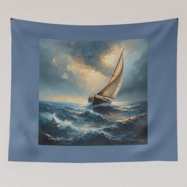 Item preview, A boat in the storm designed and sold by Ink And Inspire.