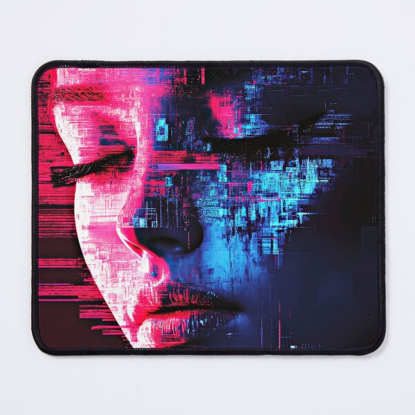 Item preview, Colorful Glitch Face Futuristic, Edgy, And Bold Hues designed and sold by DEC02.