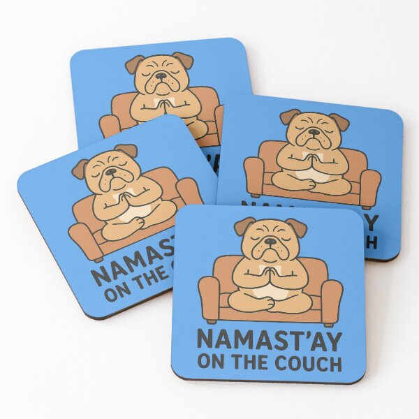 Item preview, Namastay on the Couch Bulldog Shirt | Funny Lazy Yoga Tee designed and sold by Printessive Designs.