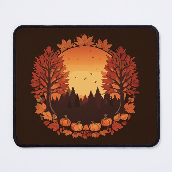 Item preview, Autumn Forest Sunset Wreath Pumpkins & Fall Leaves | Cozy Harvest Aesthetic designed and sold by Project X Design.