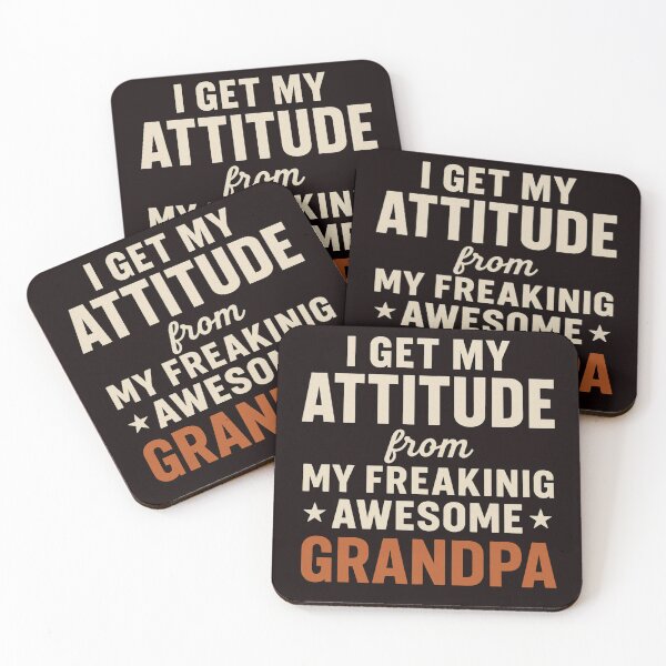 Item preview, I Get My Attitude from My Freaking Awesome Grandpa – Funny Vintage Typography Design designed and sold by FrameFlow.
