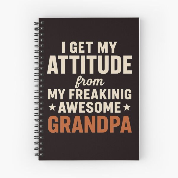 Item preview, I Get My Attitude from My Freaking Awesome Grandpa – Funny Vintage Typography Design designed and sold by FrameFlow.