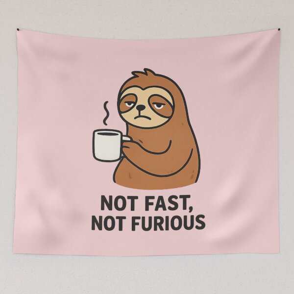 Item preview, Not Fast Not Furious Sloth Coffee Shirt | Funny Lazy Animal Tee designed and sold by Printessive Designs.