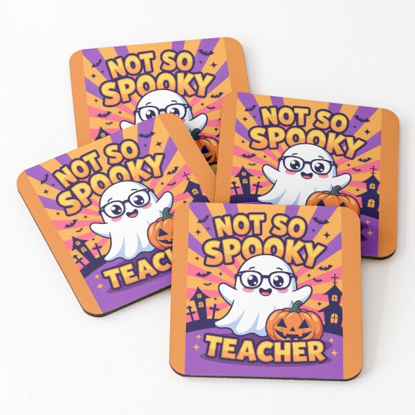 Item preview, Not So Spooky Teacher as Cute Kawaii Pastel Halloween Ghost & Pumpkin designed and sold by CrystalCove11.