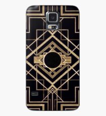 Art Deco, Vintage, 1920 Ära, The Great Gatsby, Gold, schwarz, Muster, elegant, schick, modern, trendy Hülle & Klebefolie für Samsung Galaxy