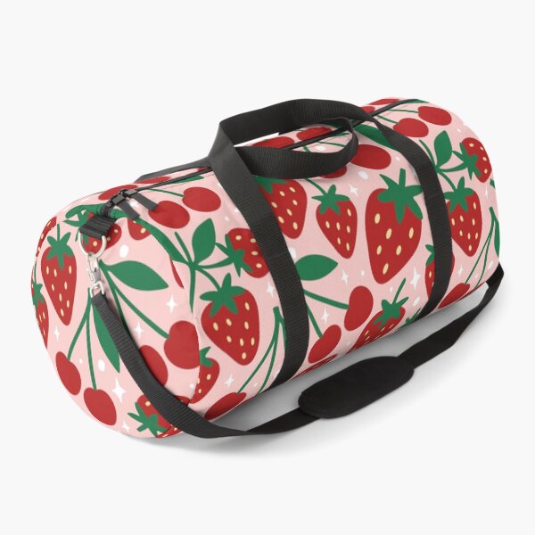 Item preview, Strawberries & Cherries – Retro Fruit Pattern on Blush Pink designed and sold by HotFluff.