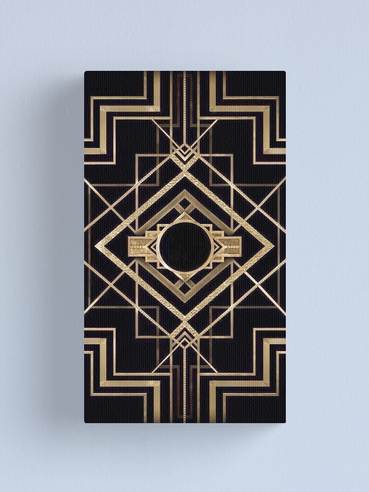 Alternate view of Art deco,vintage,1920 era,The Great Gatsby,gold,black,pattern,elegant,chic,modern,trendy Canvas Print