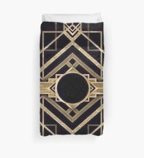 Art deco,vintage,1920 era,The Great Gatsby,gold,black,pattern,elegant,chic,modern,trendy Duvet Cover