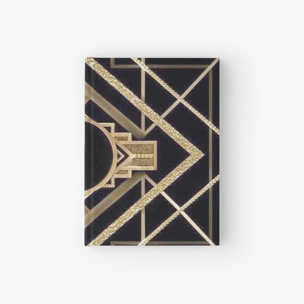 Art deco,vintage,1920 era,The Great Gatsby,gold,black,pattern,elegant,chic,modern,trendy Hardcover Journal