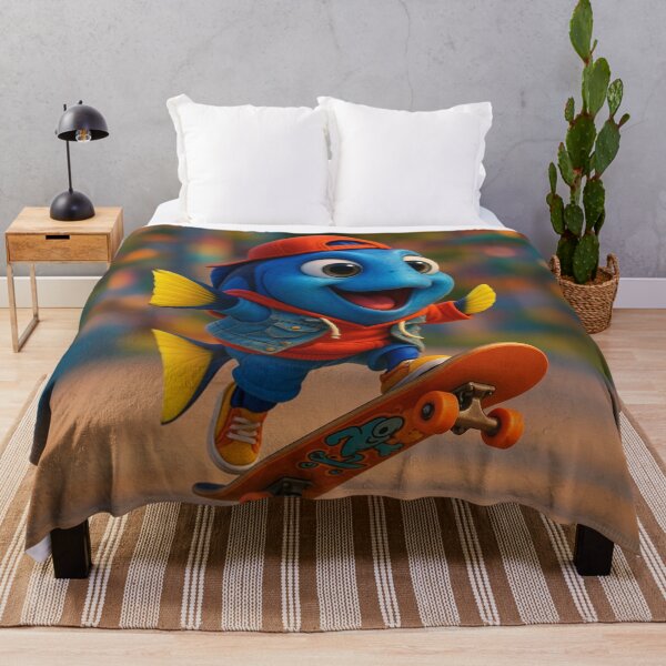 Item preview, Skater Blue Tang Fish designed and sold by Sillytoe.