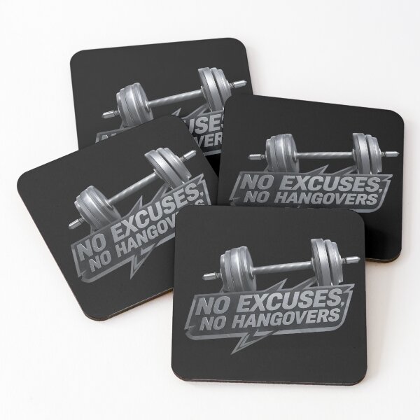 Item preview, No Excuses No Hangovers Gifts For Fitness Fans designed and sold by EggertoneArt.