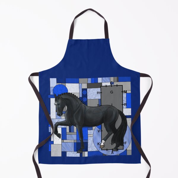 Item preview, Blue Stained Glass, Black Dressage Horse designed and sold by DappledMoon.