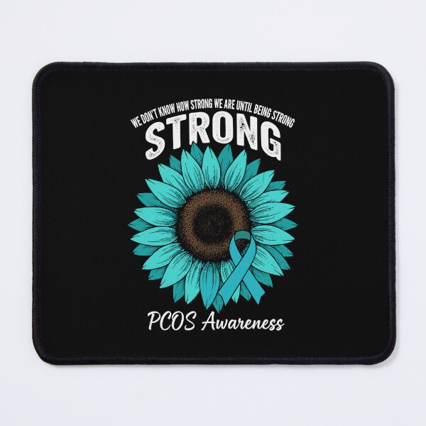 Item preview, Strong Sunflower with Teal Ribbon for PCOS Awareness Design designed and sold by EidosEmporiium.