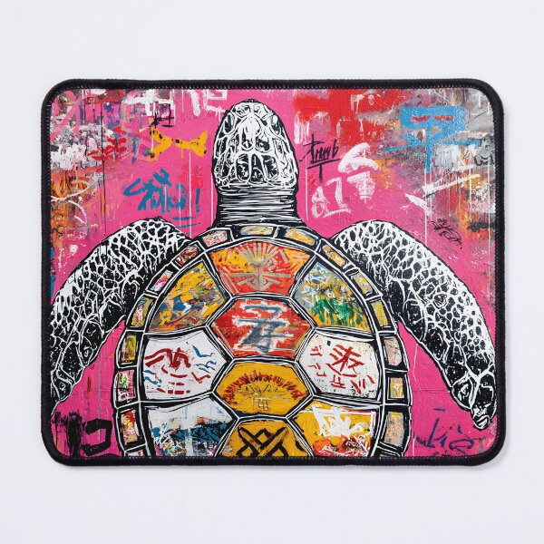 Item preview, Streetwise Sea Turtle - Dynamic Wildlife Portrait with Colorful Symbols and Energy designed and sold by OlfactoART Studio.