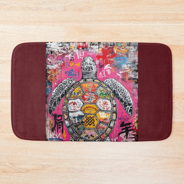 Item preview, Streetwise Sea Turtle - Dynamic Wildlife Portrait with Colorful Symbols and Energy designed and sold by OlfactoART Studio.