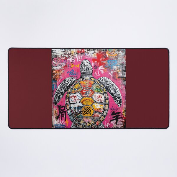 Item preview, Streetwise Sea Turtle - Dynamic Wildlife Portrait with Colorful Symbols and Energy designed and sold by OlfactoART Studio.