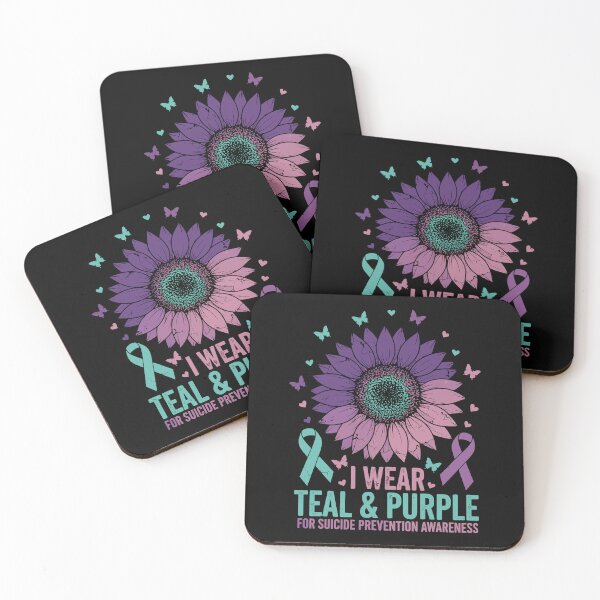 Item preview, Teal and Purple Sunflower Ribbon I Wear for Suicide Prevention Awareness designed and sold by EidosEmporiium.