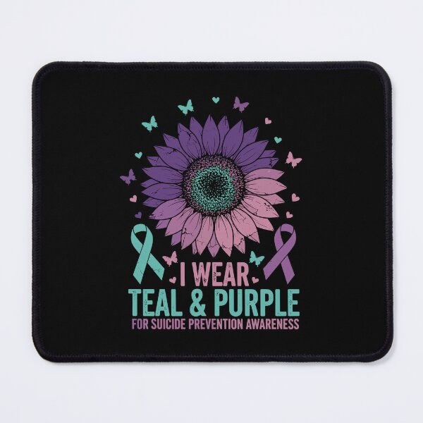Item preview, Teal and Purple Sunflower Ribbon I Wear for Suicide Prevention Awareness designed and sold by EidosEmporiium.