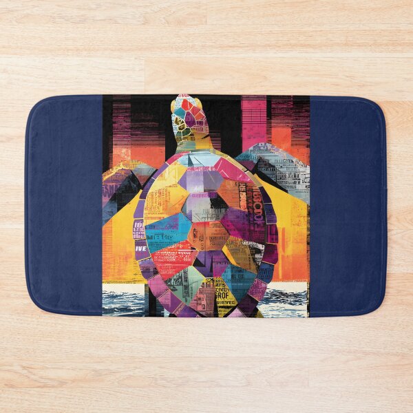 Item preview, Protect the Ocean's Guardian - Dynamic Turtle Design with Colorful Collage and Movement designed and sold by OlfactoART Studio.