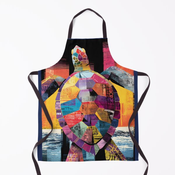 Item preview, Protect the Ocean's Guardian - Dynamic Turtle Design with Colorful Collage and Movement designed and sold by OlfactoART Studio.