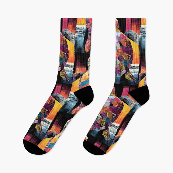 Item preview, Protect the Ocean's Guardian - Dynamic Turtle Design with Colorful Collage and Movement designed and sold by OlfactoART Studio.